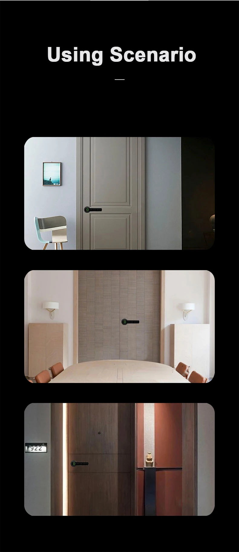 RAYKUBE M5 Tuya BLE Smart Fingerprint Door Lock Electronic Lock with Password/Key/Card/Smartlife/Tuya APP Unlock For Bedroom