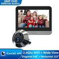 Inteligentna kamera cyfrowa 3MP Mini Peephole Door Camera z Wi-Fi 2,4 GHz, podczerwienią, widzeniem nocnym, czujnikiem ruchu PIR, cyfrowym podglądem, aplikacją iCam365