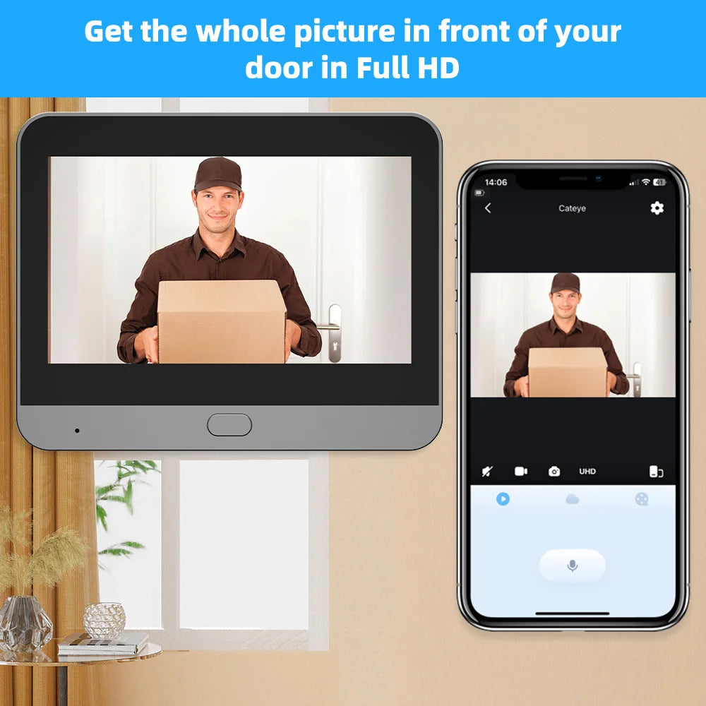 Inteligentna kamera cyfrowa 3MP Mini Peephole Door Camera z Wi-Fi 2,4 GHz, podczerwienią, widzeniem nocnym, czujnikiem ruchu PIR, cyfrowym podglądem, aplikacją iCam365